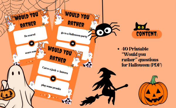 Halloween Would You Rather Questions - Printable Cards