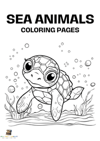 Sea Animals 30 Coloring Pages for Kids - Printable PDF