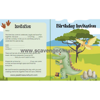 Dinosaur Children“s Birthday Invitation Card Template