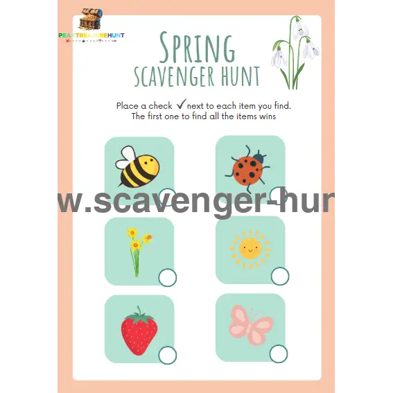 Free Printable Spring Scavenger Hunt Peaktreasurehunt