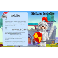 Knight Children“s Birthday Invitation Card Template