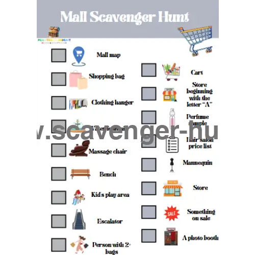 Mall Scavenger Hunt Printablepeaktreasurehunt