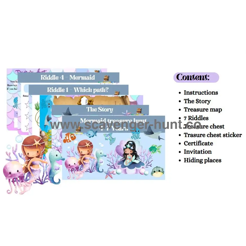 mermaid-treasure-hunt-scavenger-hunt-tasks-printable-pdf-peaktreasurehunt for Free Printable Mermaid Treasure Hunt Mermaid Treasure Hunt Scavenger Hunt Tasks Printable (PDF)-peaktreasurehunt for Free Printable Mermaid Treasure Hunt