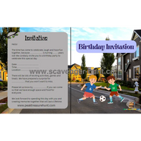 Neighborhood Children“s Birthday Invitation Card Template
