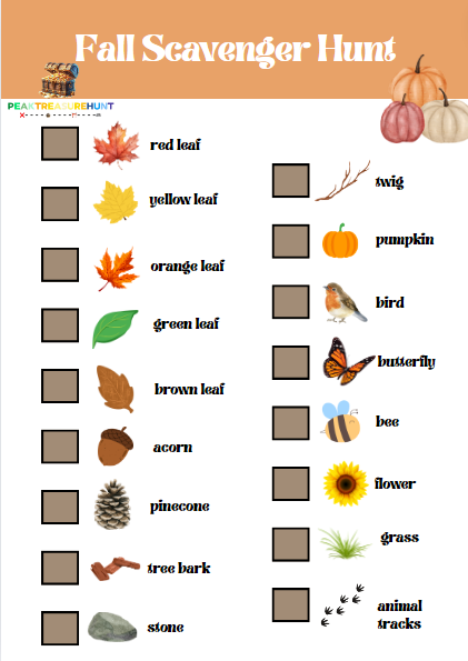 Fall Scavenger Hunt for Kids