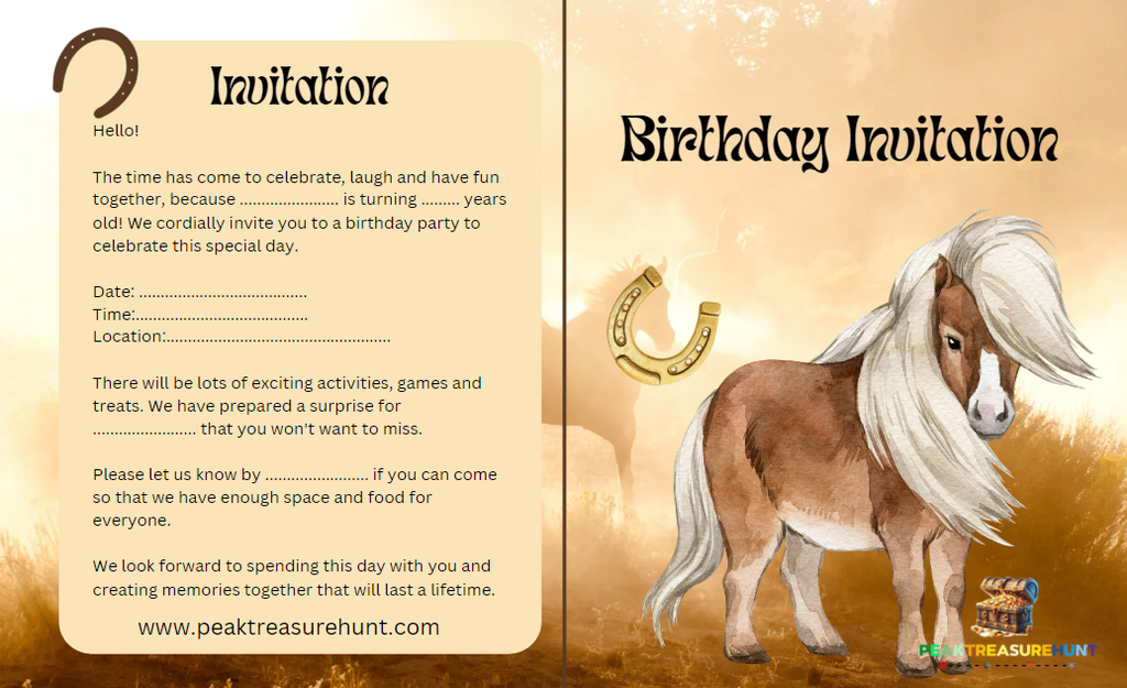 Horse Birthday Invitation Card