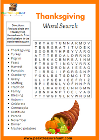 Thanksgiving -Word -Search