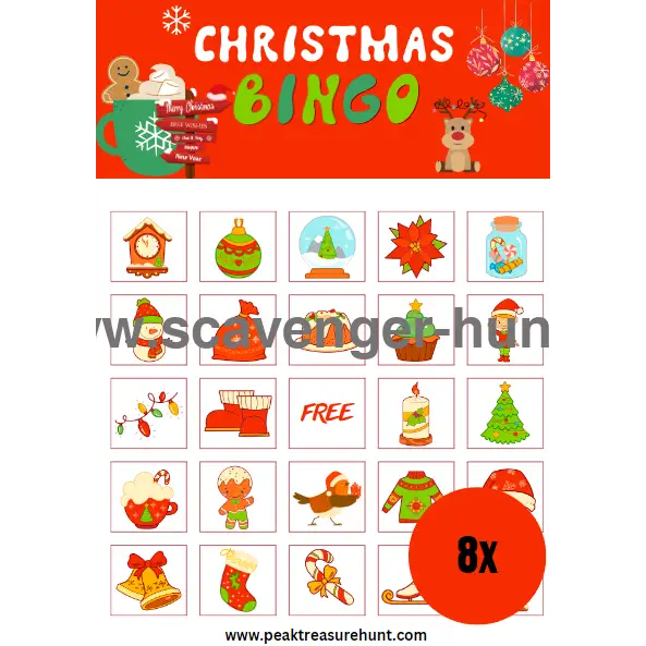 8 Printable Christmas Bingo Cards