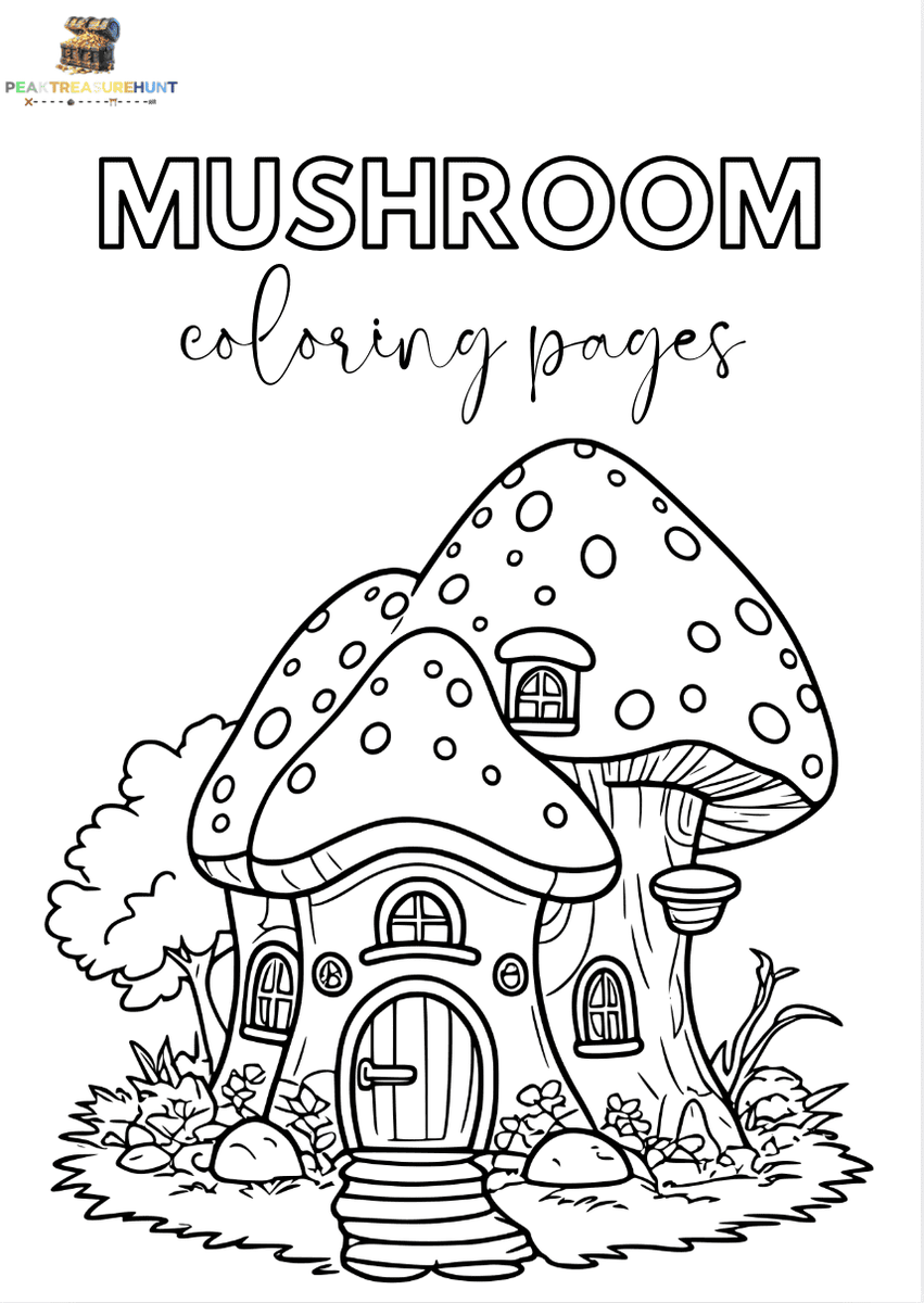 Mushroom Coloring Pages for Kids - 30 Printable PDF Sheets – Scavenger Hunt