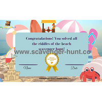 Beach Scavenger Hunt - Printable Treasure Hunt