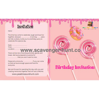 Candy Children´s Birthday Invitation Card