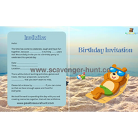 Chiildrens Beach Birthday Invitation Card