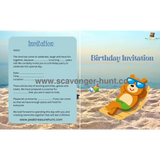 Chiildrens Beach Birthday Invitation Card