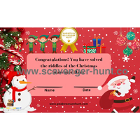 Christmas Scavenger Hunt - Printable Xmas Treasure Hunt PDF