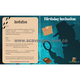 Detective Children´s Birthday Invitation Card Template