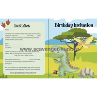 Dinosaur Children´s Birthday Invitation Card Template