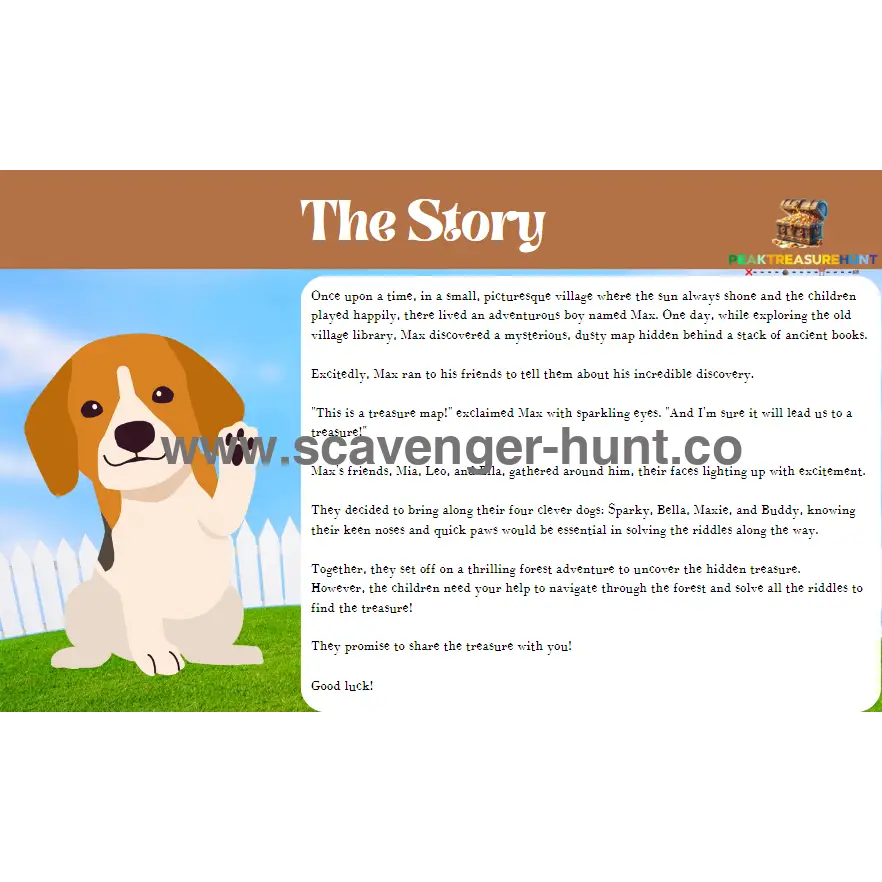 Dog Scavenger Hunt - Printable Treasure Hunt - Peaktreasurehunt