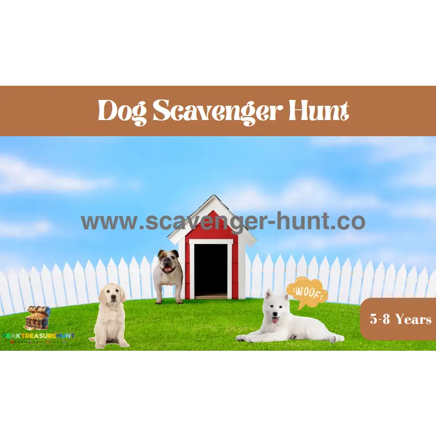 Dog Scavenger Hunt - Printable Treasure Hunt - Peaktreasurehunt