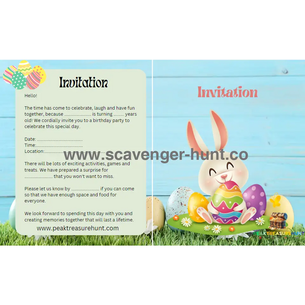 Easter Children´s Birthday Invitation Card Template