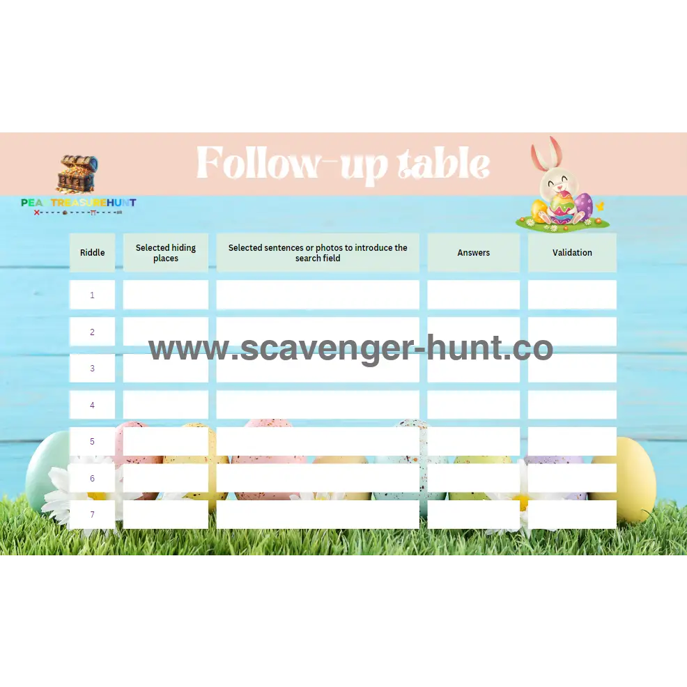 Easter Scavenger Hunt - Printable Treasure Hunt-peaktreasurehunt