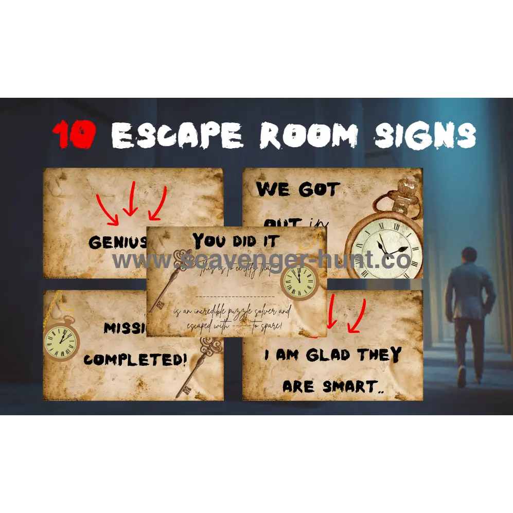 Escape Room Signs - Printable PDF Signs – Scavenger Hunt