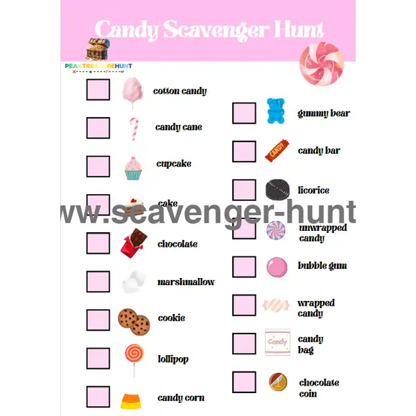 Free Candy Scavenger Hunt