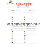 Free -Printable- Alphabet -Scavenger -Hunt-Peaktreasurehunt