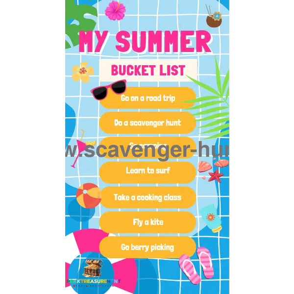 Free Printable Summer Bucket List