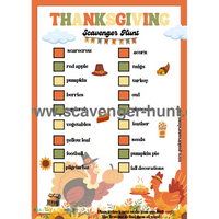 Free Printable Thanksgiving Scavenger Hunt For Kids