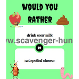 Gross-Would-You-Rather-Questions - 40-Printable-Cards-peaktreasurehunt