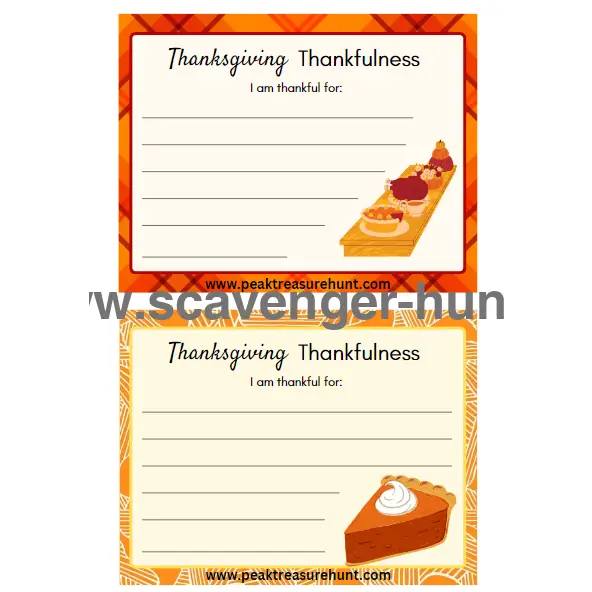 I Am Thankful Thanksgiving Gratitude Cards