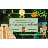 Maya In The Jungle Treasure Hunt - Scavenger Hunt Printable For Children-peaktreasurehunt