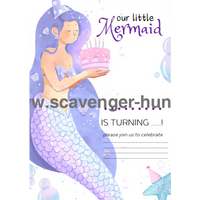 Mermaid Birthday Invitation Card