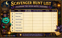 Monster Hotel Scavenger Hunt Printable – Kids Halloween Treasure Hunt PDF (5–9)