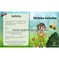 Nature Children´s Birthday Invitation Card Template
