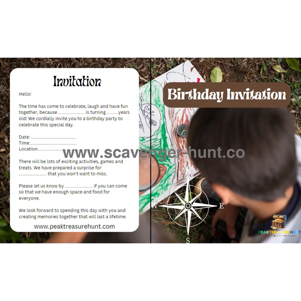 Nature Children´s Birthday Invitation Card Template