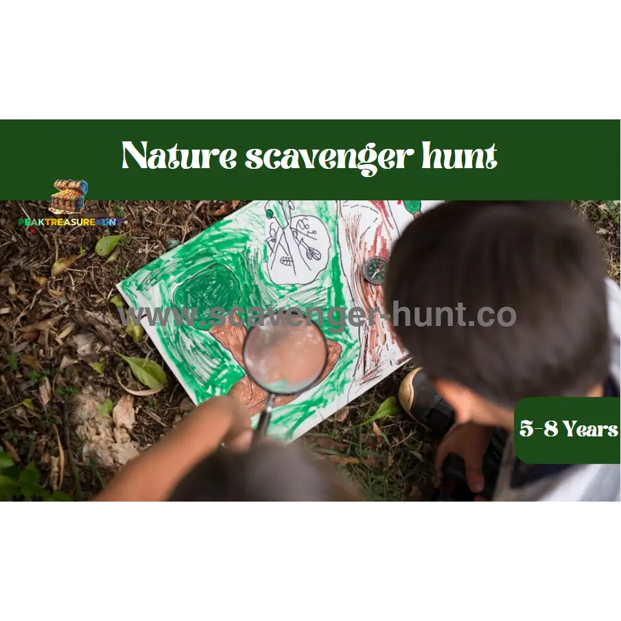 Nature Scavenger Hunt - Printable PDF for Kids Aged 5-8 - Peaktreasurehunt