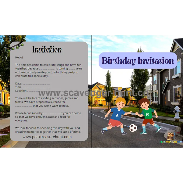 Neighborhood Children´s Birthday Invitation Card Template