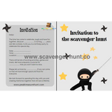 Ninja Scavenger Hunt - Printable Treasure Hunt