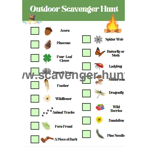 Outdoor Scavenger Hunt Free Printable Scavenger Hunt Peaktreasurehunt