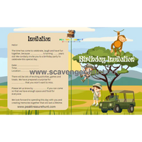 Safari Birthday Invitation Card