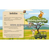 Safari Birthday Invitation Card