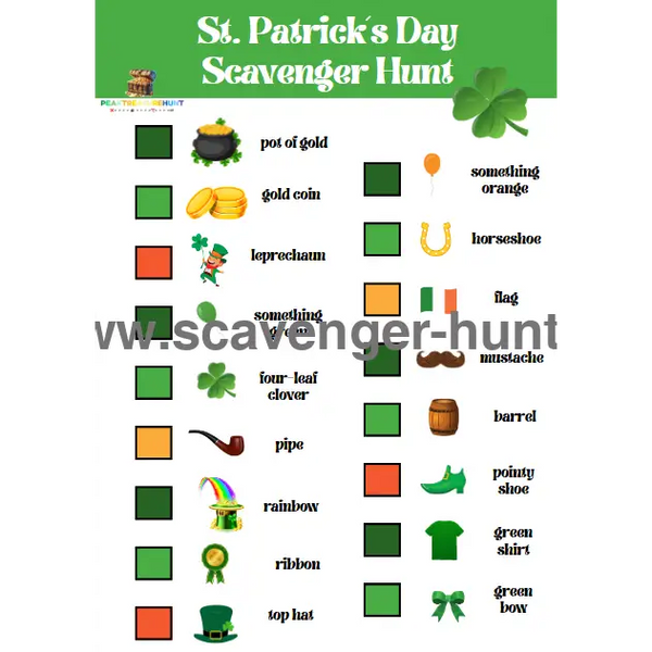 St. Patrick´s Day Scavenger Hunt - Free