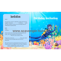 Under The Sea Birthday Invitation Card