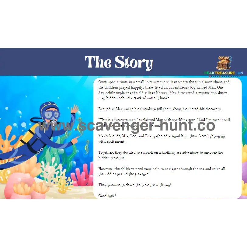 Under The Sea Scavenger Hunt - Printable Treasure Hunt - Peaktreasurehunt