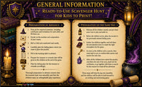 Wizard School Scavenger Hunt Printable – Kids Magical Treasure Hunt PDF