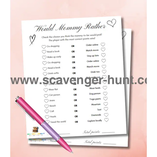 Would -Mommy -Rather -Baby -Shower -Game - Peaktreasurehunt