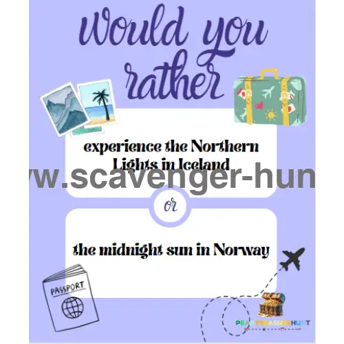 Would You Rather Travel Questions 40 Would You Rather Cards