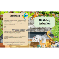 Zoo Children´s Birthday Invitation Card