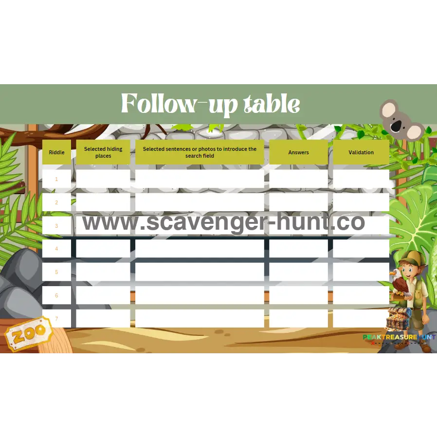 Zoo Scavenger Hunt - Printable Zoo Treasure Hunt for Children Aged 4-7 ...